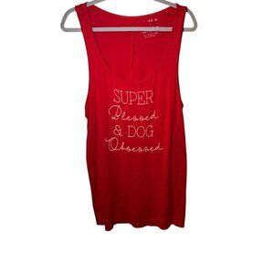 Torrid Red Tank Top Super Blessed & Dog Obsessed Graphic Womens Size 1 Oversized